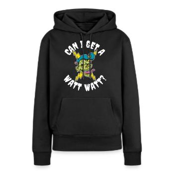 Puis-je obtenir un cadeau d’électricien Watt Watt - Sweat à capuche Premium bio Femme - noir - Devant - Julia (174cm)
