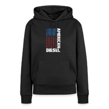 Diesel Amérique - Sweat à capuche Premium bio Femme - noir - Devant - Julia (174cm)