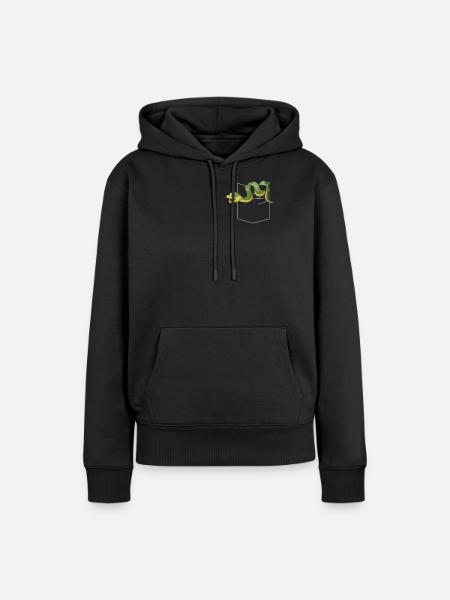 Snake Serpent Pocket - Frauen Premium Bio Hoodie - Schwarz