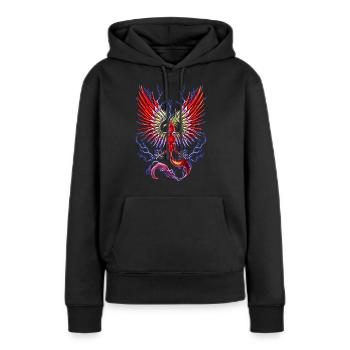 Thunderbird Mythischer Kryptidenvogel - Frauen Premium Bio Hoodie - Schwarz - Vorne - Julia (174cm)