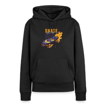 Skater Skateboard Cadeau Halfpipe Sk8 Ollie - Sweat à capuche Premium bio Femme - noir - Devant - Julia (174cm)
