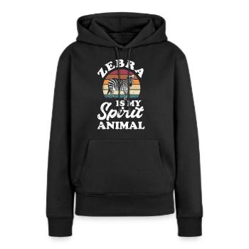 Zebra - Frauen Premium Bio Hoodie - Schwarz - Vorne - Julia (174cm)