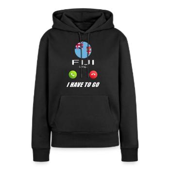 Fiji ruft an Lusiger Flaggen Spruch - Frauen Premium Bio Hoodie - Schwarz - Vorne - Julia (174cm)