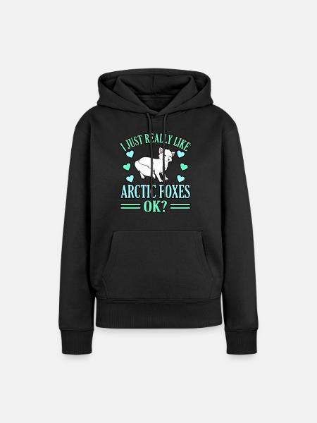 Polarfuchs - Frauen Premium Bio Hoodie - Schwarz