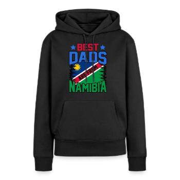 Namibia - Frauen Premium Bio Hoodie - Schwarz - Vorne - Julia (174cm)