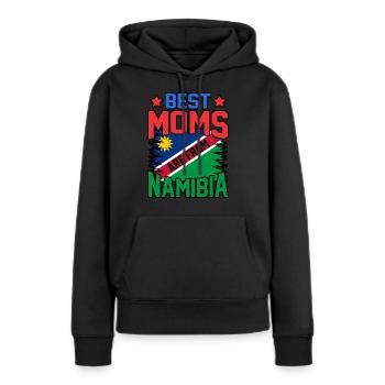 Namibia - Frauen Premium Bio Hoodie - Schwarz - Vorne - Julia (174cm)
