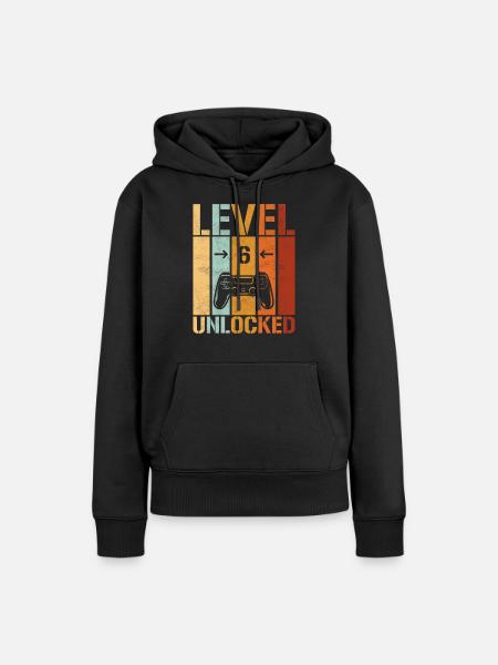 6th Birthday Level 6 unlocked - Women’s Premium Organic Hoodie - black