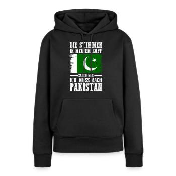 Pakistan Pakistaner Pakistanisches - Frauen Premium Bio Hoodie - Schwarz - Vorne - Julia (174cm)