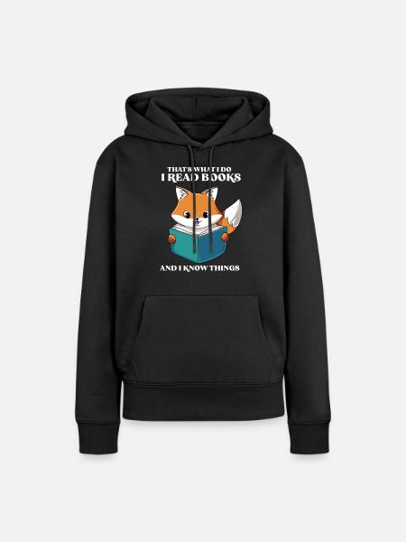 Lesen - Frauen Premium Bio Hoodie - Schwarz