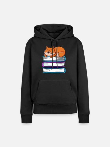 Lesen - Frauen Premium Bio Hoodie - Schwarz
