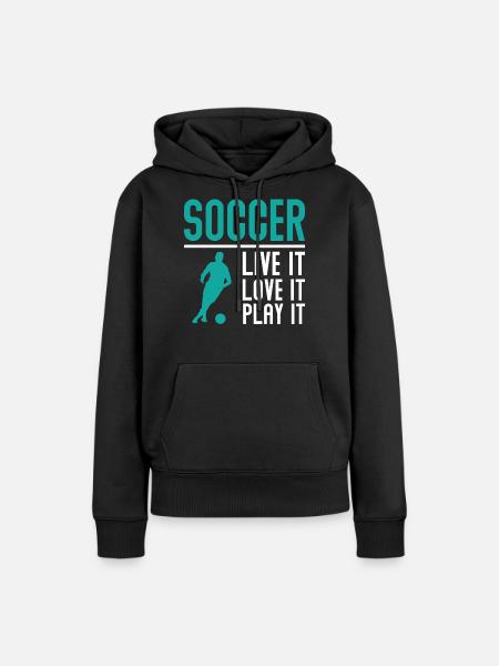 Fußballliebe - Frauen Premium Bio Hoodie - Schwarz
