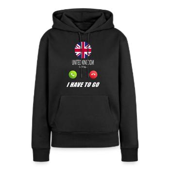 UK ruft an Lusiger Flaggen Spruch - Frauen Premium Bio Hoodie - Schwarz - Vorne - Julia (174cm)