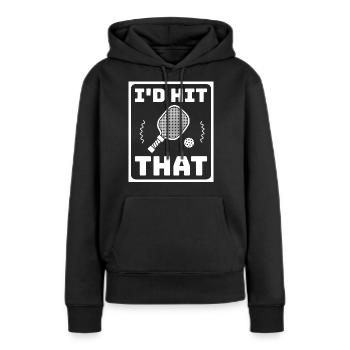 Id Hit Ce Pickleball Pickleball Cadeau - Sweat à capuche Premium bio Femme - noir - Devant - Julia (174cm)