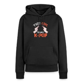 K-Pop Musique Coréenne Pop Corée Kpop Cadeau - Sweat à capuche Premium bio Femme - noir - Devant - Julia (174cm)
