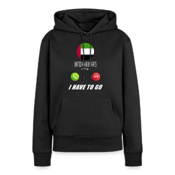 Les Émirats arabes unis appellent Lusiger - Sweat à capuche Premium bio Femme - noir - Devant - Julia (174cm)