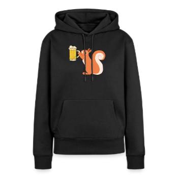 Écureuil, drôle d’écureuil, écureuil - Sweat à capuche Premium bio Femme - noir - Devant - Julia (174cm)