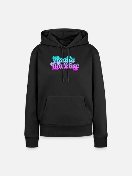 Nordic Walking - Frauen Premium Bio Hoodie - Schwarz