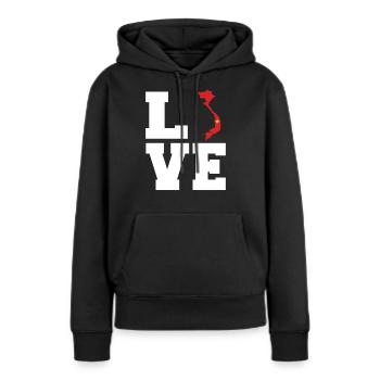 Vietnam - Frauen Premium Bio Hoodie - Schwarz - Vorne - Julia (174cm)