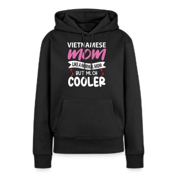 Vietnam - Frauen Premium Bio Hoodie - Schwarz - Vorne - Julia (174cm)