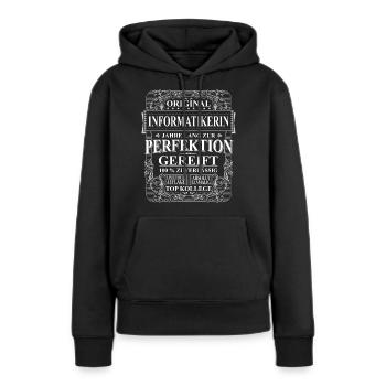 Original Informatikerin Kollegen Geschenk Vintage - Frauen Premium Bio Hoodie - Schwarz - Vorne - Julia (174cm)
