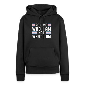 Transgender - Frauen Premium Bio Hoodie - Schwarz - Vorne - Julia (174cm)