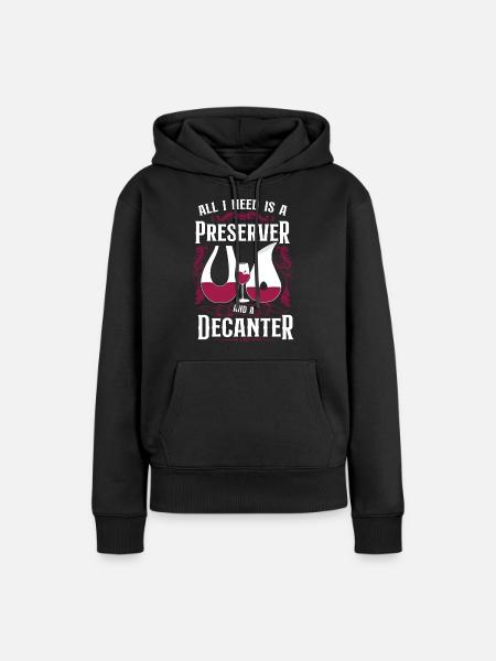 Sommelier Wine Drinking Tasting - Frauen Premium Bio Hoodie - Schwarz