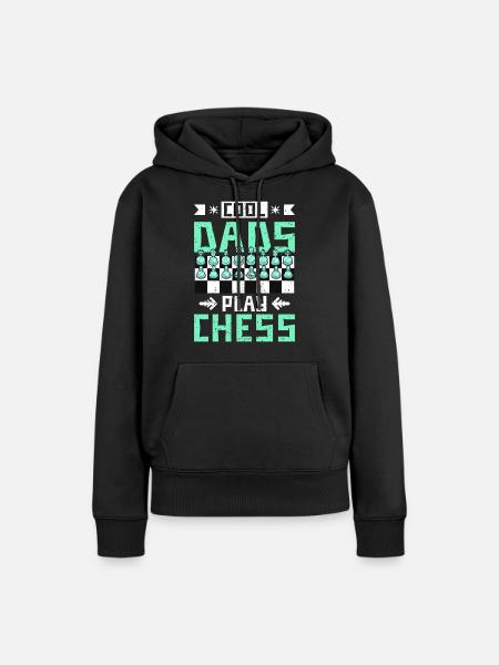 cool dads play chess - Frauen Premium Bio Hoodie - Schwarz
