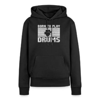 Jouer de la batterie - Sweat à capuche Premium bio Femme - noir - Devant - Julia (174cm)