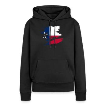 Cadeau d’un résident du Texas - Sweat à capuche Premium bio Femme - noir - Devant - Julia (174cm)