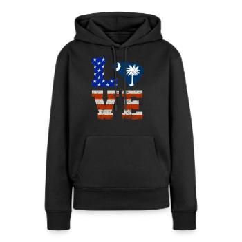 Liebe South Carolina Geschenk - Frauen Premium Bio Hoodie - Schwarz - Vorne - Julia (174cm)