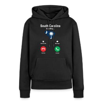 Besuch In South Carolina Geschenk - Frauen Premium Bio Hoodie - Schwarz - Vorne - Julia (174cm)