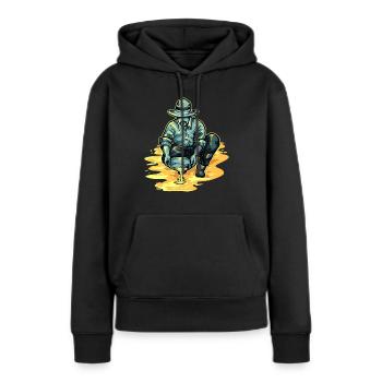 Goldsucher Goldmine Goldwäscher Goldrausch - Frauen Premium Bio Hoodie - Schwarz - Vorne - Julia (174cm)