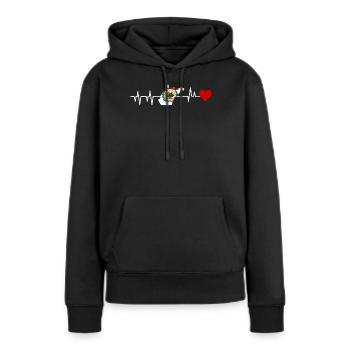 West Virginia herzschlag geschenk - Frauen Premium Bio Hoodie - Schwarz - Vorne - Julia (174cm)