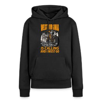 Reisendes West Virginia geschenk - Frauen Premium Bio Hoodie - Schwarz - Vorne - Julia (174cm)