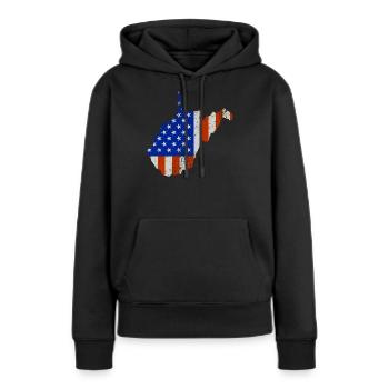 West Virginia Home Usa flaggen geschenk - Frauen Premium Bio Hoodie - Schwarz - Vorne - Julia (174cm)