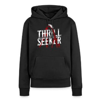Roller Coaster Vintage Thrill - Sweat à capuche Premium bio Femme - noir - Devant - Julia (174cm)