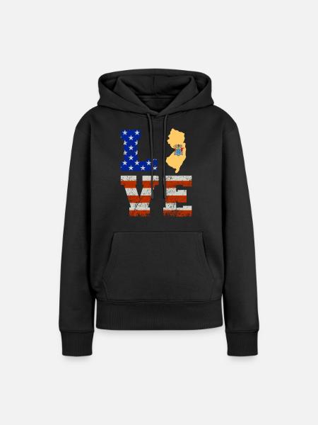 Liebe New Jersey Geschenk - Frauen Premium Bio Hoodie - Schwarz