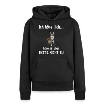 Alaskan Klee Kai Hund - Alaskan Klee Kai - Frauen Premium Bio Hoodie - Schwarz - Vorne - Julia (174cm)