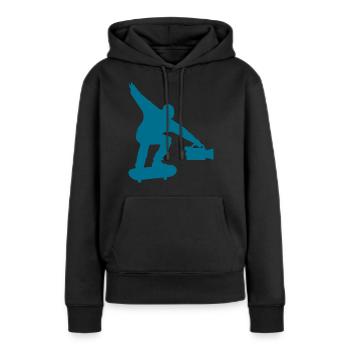 Skateboarder Skateboard Cinéaste - Sweat à capuche Premium bio Femme - noir - Devant - Julia (174cm)