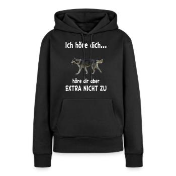 Husky Hund - Husky - Frauen Premium Bio Hoodie - Schwarz - Vorne - Julia (174cm)