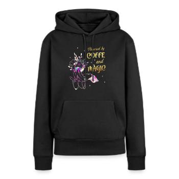 Café et magie Wicca Goth Witch - Sweat à capuche Premium bio Femme - noir - Devant - Julia (174cm)