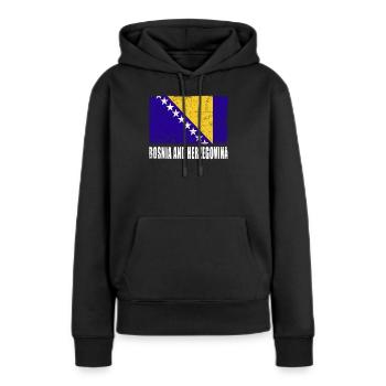 Bosnien Und Herzegowina Flagge - Frauen Premium Bio Hoodie - Schwarz - Vorne - Julia (174cm)