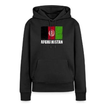 Afghanistan Flag Grunge Afghanistan Flag - Sweat à capuche Premium bio Femme - noir - Devant - Julia (174cm)