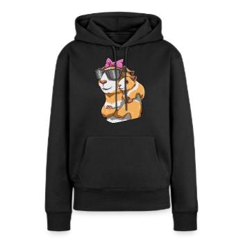 Liebevolles Meerschweinchen mit Meerschweinchen - Frauen Premium Bio Hoodie - Schwarz - Vorne - Julia (174cm)