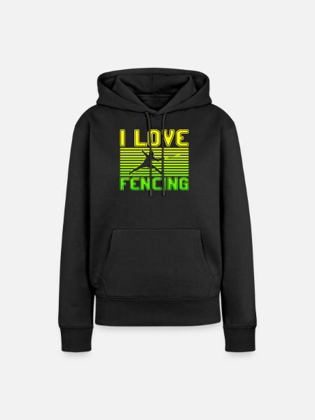 I love fencing - Frauen Premium Bio Hoodie - Schwarz