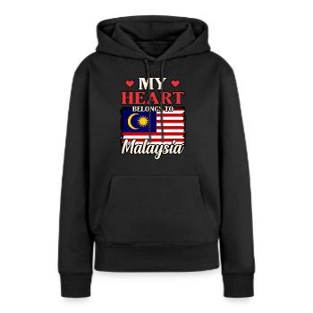 Malaisie - Sweat à capuche Premium bio Femme - noir - Devant - Julia (174cm)