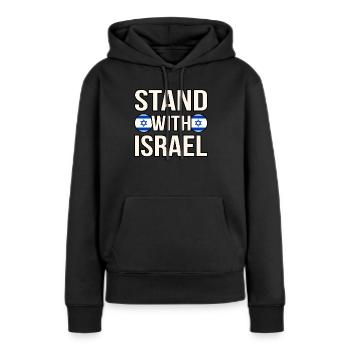 Israël - Sweat à capuche Premium bio Femme - noir - Devant - Julia (174cm)