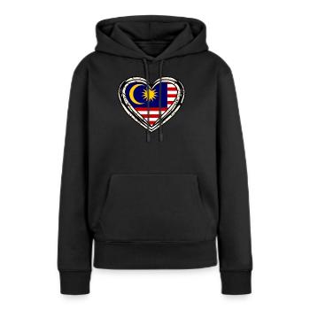 Malaisie - Sweat à capuche Premium bio Femme - noir - Devant - Julia (174cm)