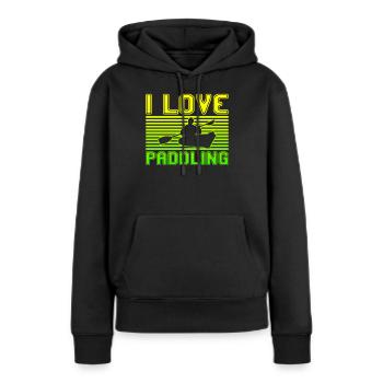 J’adore pagayer - Sweat à capuche Premium bio Femme - noir - Devant - Julia (174cm)