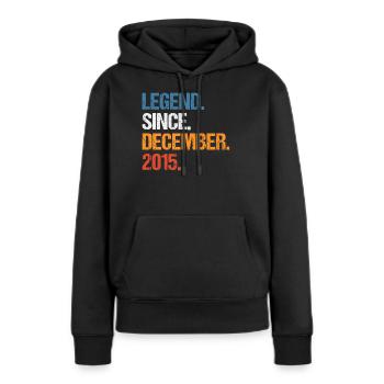 Legend Since Dezember 2015 Geburtstag - Frauen Premium Bio Hoodie - Schwarz - Vorne - Julia (174cm)